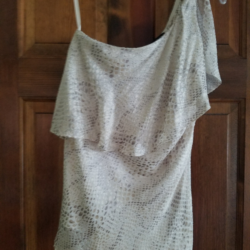 White Housr Black Market  One shoulder top